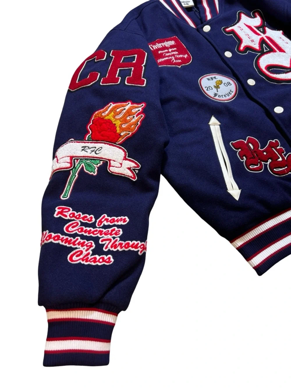 Civil Regime x Marvel Spider-Man Parkers power bomber varsity Jacket blue Medium